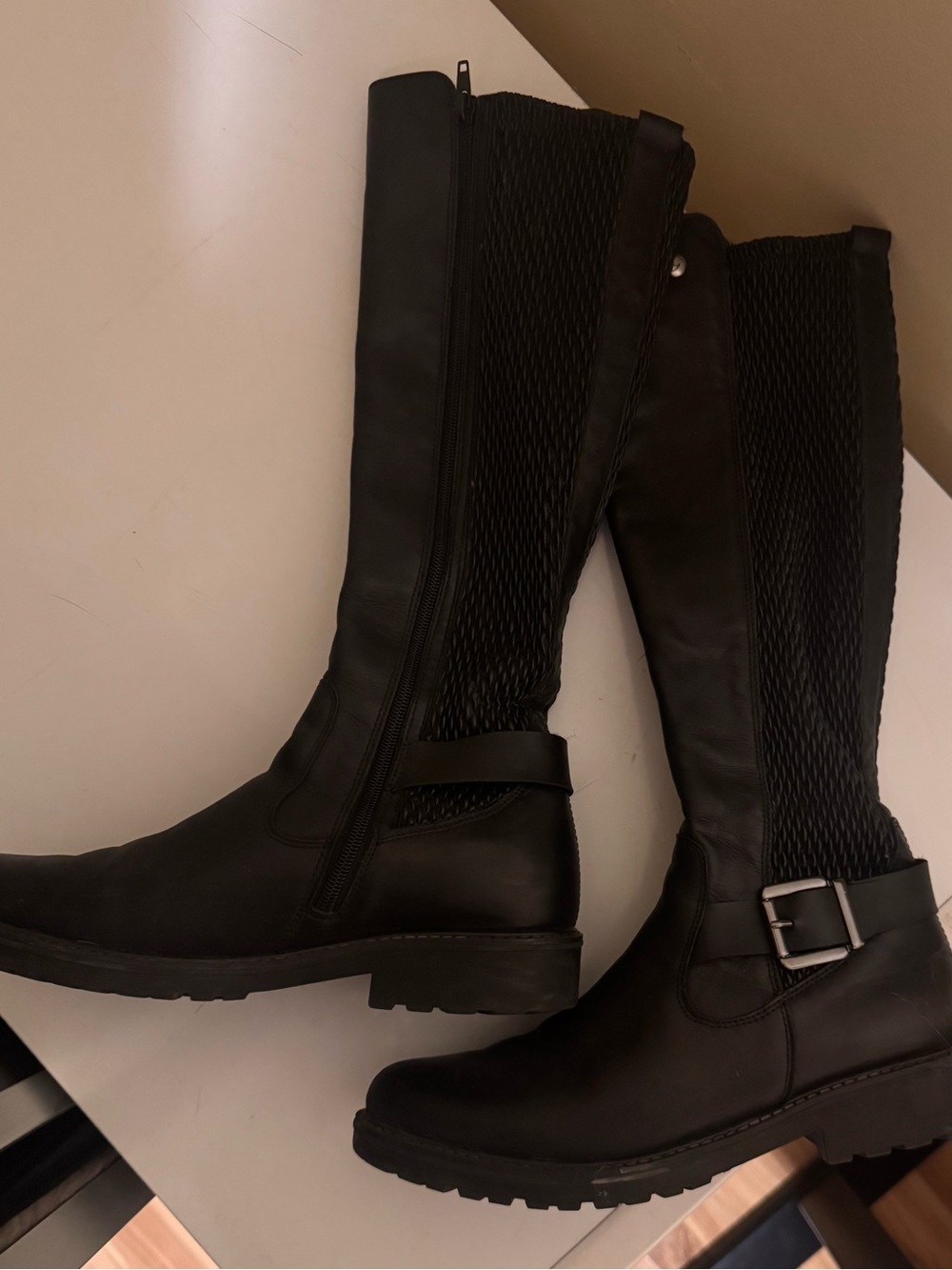Remonte Black Over-the-Knee Buckle Riding Boots